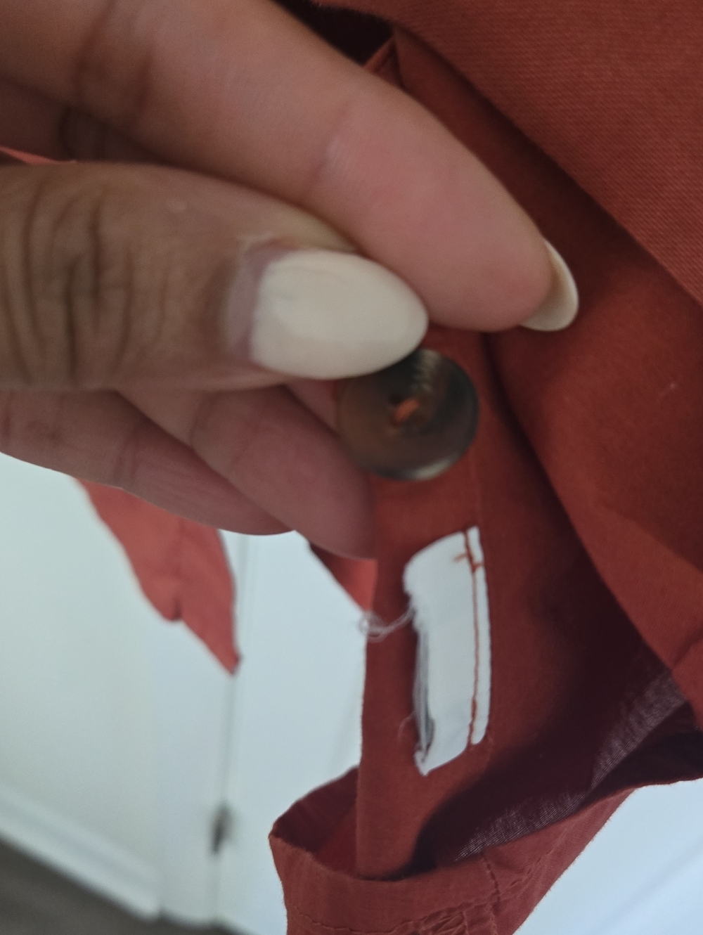 Madewell Patio Button-Front Lined Midi Skirt Rust Brown Size Large NWT - Picture 11 of 11